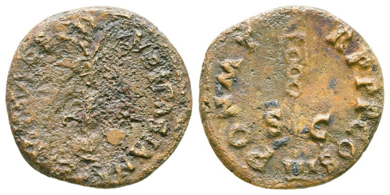 Vespasian AD 69-79. Rome
Quadrans Æ

16 mm, 1,83 g



nearly very fine