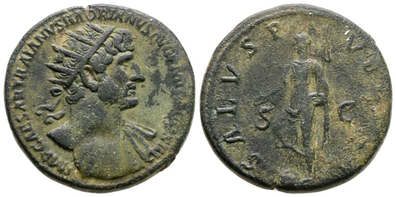 Hadrian AD 117-138. Rome
Dupondius Æ

27 mm, 12,61 g



very fine