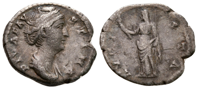 Diva Faustina I AD 140-141. Rome
Denarius AR

19 mm, 2,99 g



nearly ver...