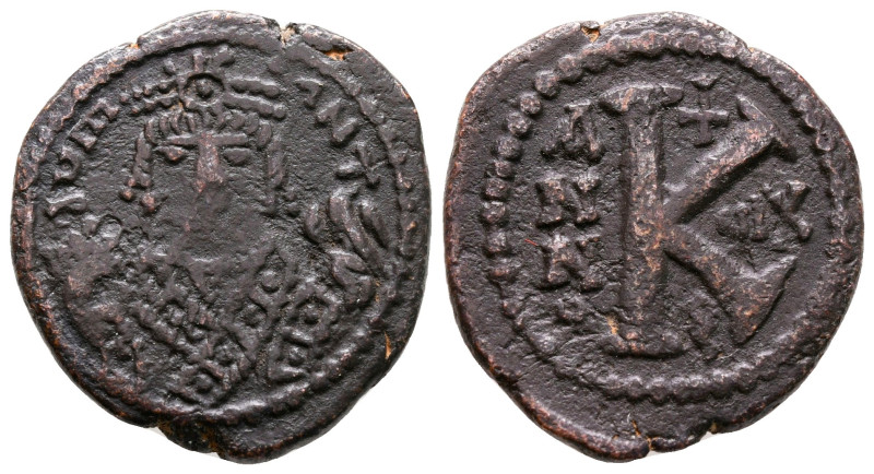 Maurice Tiberius AD 582-602. Theoupolis (Antioch)
Half Follis or 20 Nummi Æ

...