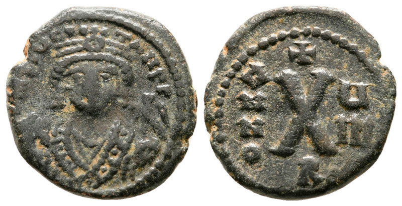 Maurice Tiberius AD 582-602. Theoupolis (Antioch)
Decanummium Æ

16 mm, 2,58 ...