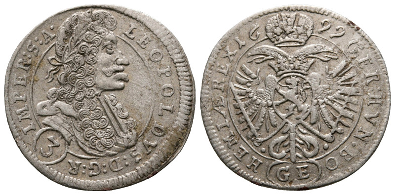 Austria. Leopold I of Habsburg AD 1657-1705.
3 Kreuzer AR

22 mm, 1,79 g

...