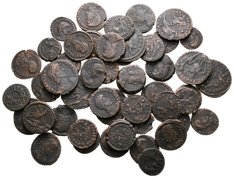 Lot of ca. 50 late roman bronze coins / SOLD AS SEEN, NO RETURN! 

very fine