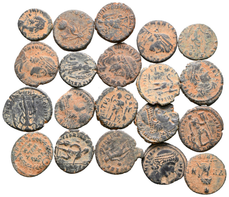 Lot of ca. 20 late roman bronze coins / SOLD AS SEEN, NO RETURN! 

very fine