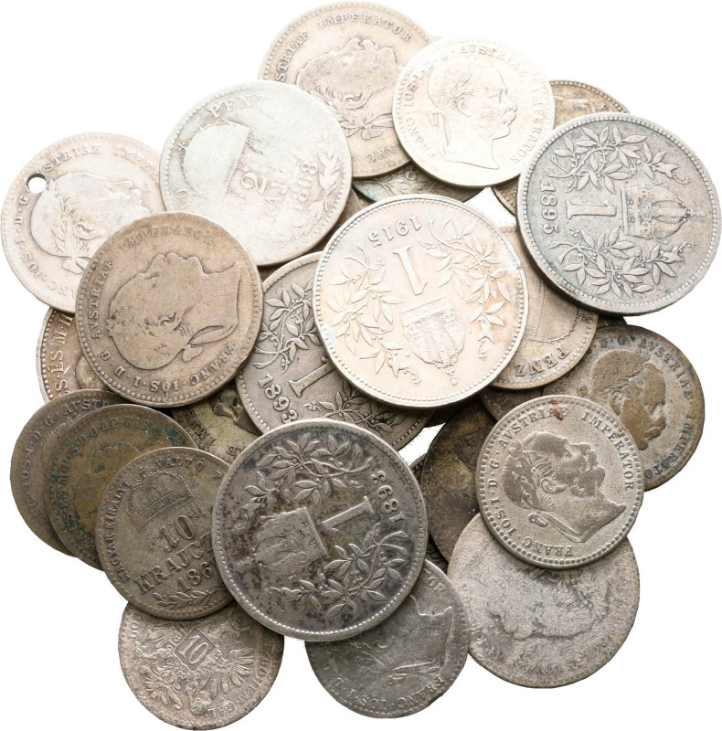 Austria, lot of 33 silver coins (75 grams), XVIII-XIX Century / SOLD AS SEEN, NO...