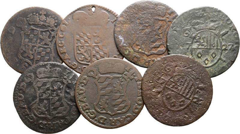 Belgium, Lüttich, lot of 7 coins (copper), XVIII Century / SOLD AS SEEN, NO RETU...