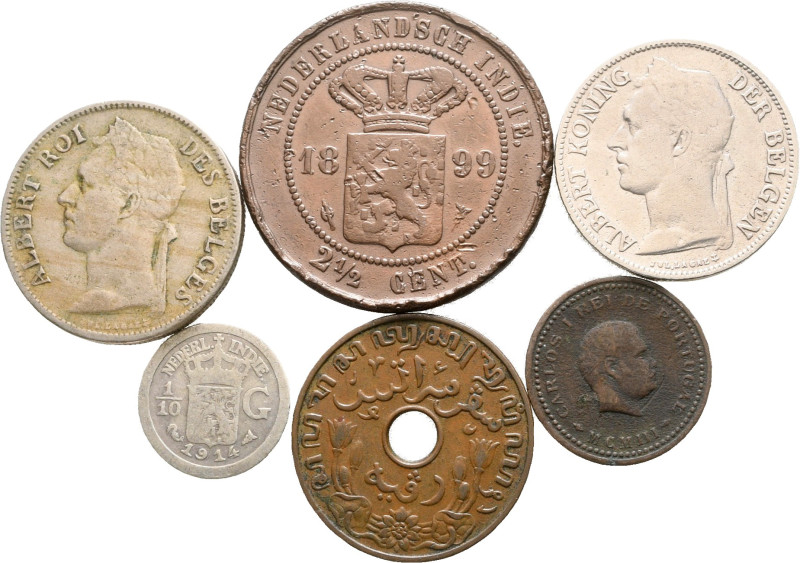 Indian Netherlands, Indian Portugal, and Congo, lot of 6 coins / SOLD AS SEEN, N...