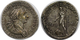 Römische Münzen, MÜNZEN DER RÖMISCHEN KAISERZEIT. Trajan (98-117 n. Chr). Denar 116-117 n. Chr. Rom. Silber. 3,25 g. 19 mm. Vs.: IMP CAES NER TRAIAN O...