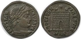 Römische Münzen, MÜNZEN DER RÖMISCHEN KAISERZEIT. Constantinus I. (307-337 n. Chr). Follis. (3.76 g. 19 mm) Vs.: CONSTANTINVS AVG, Kopf mit Lorbeerkra...