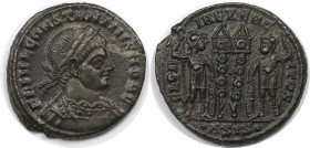 Römische Münzen, MÜNZEN DER RÖMISCHEN KAISERZEIT. Constantius II. (337-361 n. Chr). Follis 334-335 n. Chr., Siscia. (3.60 g. 19 mm) Vs.: FL IVL CONSTA...