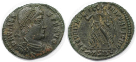 Römische Münzen, MÜNZEN DER RÖMISCHEN KAISERZEIT. Valens (364-378 n. Chr). Follis 364-367 n. Chr., Siscia. (2.20 g. 20 mm) Vs.: D N VALENS PF AVG, Dra...