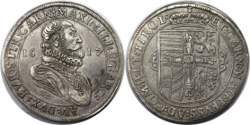 RDR – Habsburg – Österreich, RÖMISCH-DEUTSCHES REICH. Maximilian III. (1612-1618). Taler 1617, Hall. Silber. 28,26 g. 41,4 mm. Dav. 3323. Sehr schön-v...