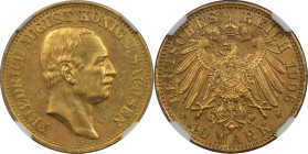 Deutsche Münzen und Medaillen ab 1871, REICHSGOLDMÜNZEN, Sachsen, Friedrich August III. (1902-1918). 10 Mark 1906 E, Muldenhütten. Gold. Jaeger 267. N...