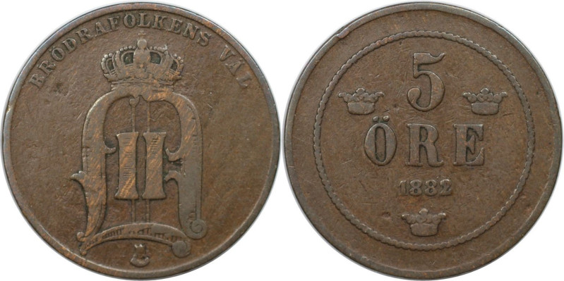 Europäische Münzen und Medaillen, Schweden / Sweden. Oskar II. (1872-1907). 5 Ör...