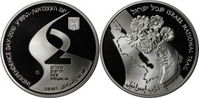 Weltmünzen und Medaillen, Israel. Nationaler Wanderweg - 940 km. 2 New Sheqalim 2010. 28,80 g. 0.925 Silber. 0.86 OZ. KM 472. PCGS PR69DCAM Auflage nu...
