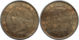 Weltmünzen und Medaillen, Jamaika / Jamaica. Britische Kolonie. Victoria (1837-1901). 1 Penny 1884, London. KM 17. PCGS MS 65. Nur 48.000 Exemplare ge...