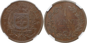 Weltmünzen und Medaillen, Südafrika / South Africa. Oranje-Freistaat. 1 Penny 1888 V. Bronze. NGC MS 63 BN