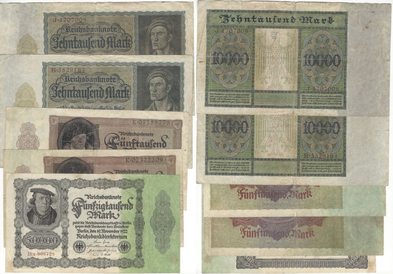 Banknoten, Deutschland / Germany, Lots und Sammlungen. Geldscheine der Inflation...