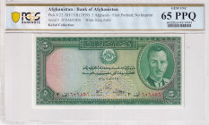 Afghanistan, 5 Afghanis, 1939, UNC, p22

PCGS 65 PPQ

Estimate: USD 60-120