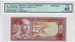 Afghanistan, 10 Afghanis, 1961, UNC, p37s, SPECIMEN

AMH 65 PPQ

Estimate: USD 50-100
