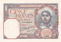 Algeria, 5 Francs, 1933, UNC(-), p77a

Staple holes

Estimate: USD 30-60
