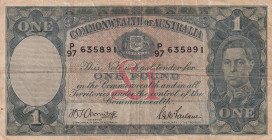 Australia, 1 Pound, 1938/1952, VF, p26b

King George VI Portrait, There are wear on the edges of the border.

Estimate: USD 25-50