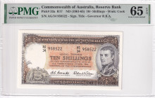 Australia, 10 Shillings, 1961/1965, UNC, p33a

PMG 65 EPQ

Estimate: USD 350-700