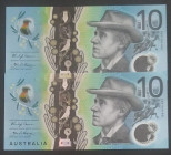 Australia, 10 Dollars, 2017, UNC, p63a, (Total 2 banknotes)

With the same serial number, Polymer

Estimate: USD 25-50