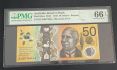 Australia, 50 Dollars, 2018, UNC, p65ax

PMG 66 EPQ, Polymer

Estimate: USD 100-20