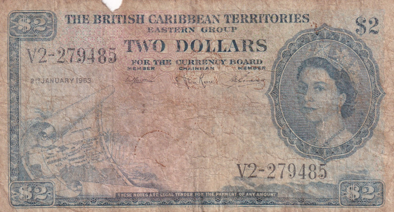 British Caribbean Territories, 2 Dollars, 1963, FAIR, p8c

Queen Elizabeth II ...