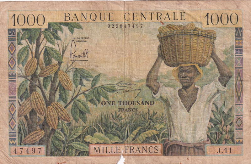 Cameroun, 1.000 Francs, 1962, FINE, p12b

are torn

Estimate: USD 20-40