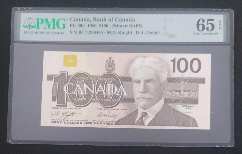 Canada, 100 Dollars, 1988, UNC, p99d

PMG 65 EPQ

Estimate: USD 200-400