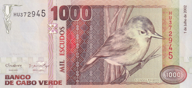 Cape Verde, 1.000 Escudos, 2002, UNC, p65b

Estimate: USD 20-40