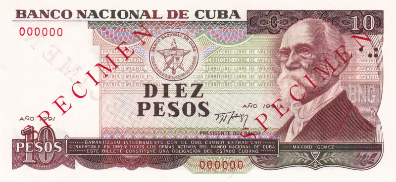 Cuba, 10 Pesos, 1991, UNC, p109s, SPECIMEN

Estimate: USD 20-40