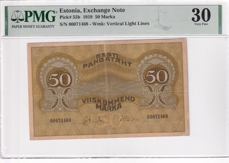 Estonia, 50 Marka, 1919, VF, p55b

PMG 30

Estimate: USD 200-400