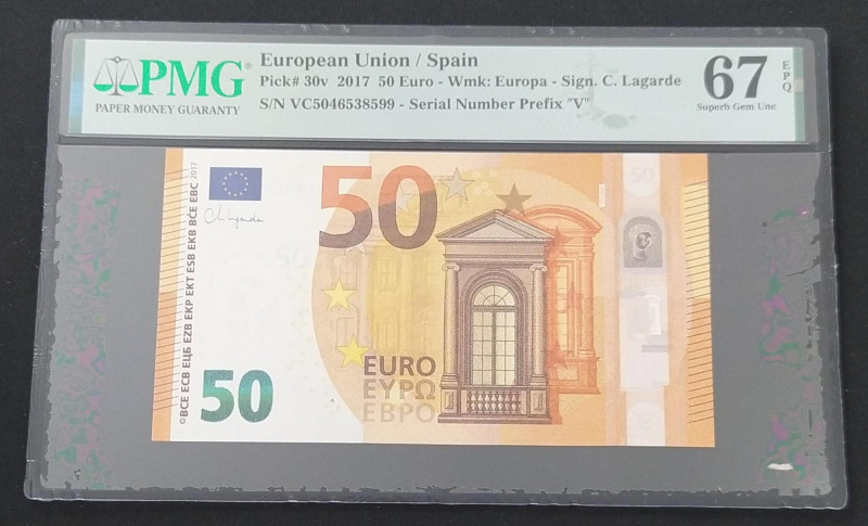 European Union, 50 Euro, 2017, UNC, p30v

PMG 67 EPQ, High condition , Spain
...