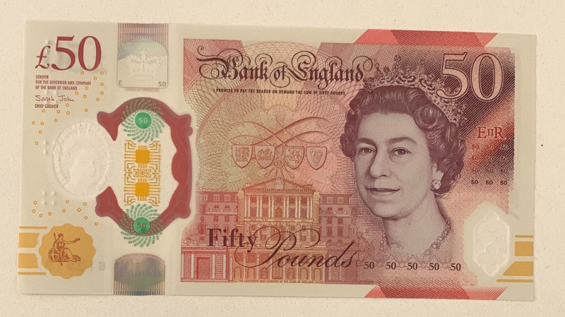 Great Britain, 50 Pounds, 2020, UNC, p397

Queen Elizabeth II Portrait, Polyme...