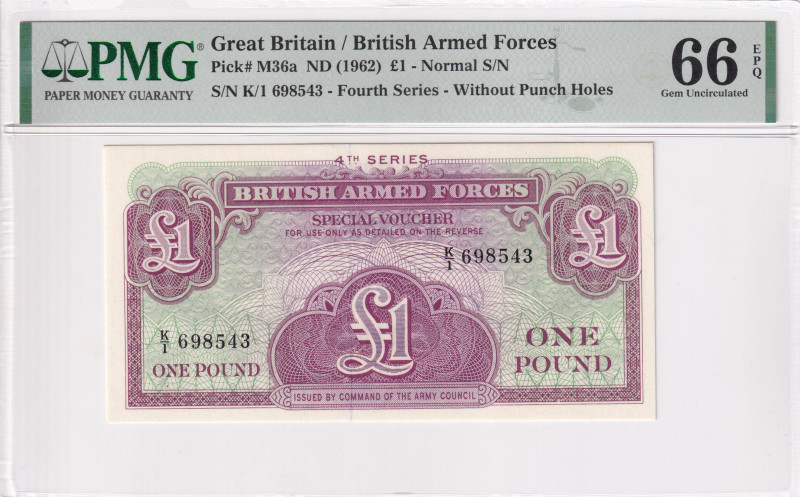 Great Britain, 1 Pound, 1962, UNC, pM36a

PMG 66 EPQ, British Armed Forces

...