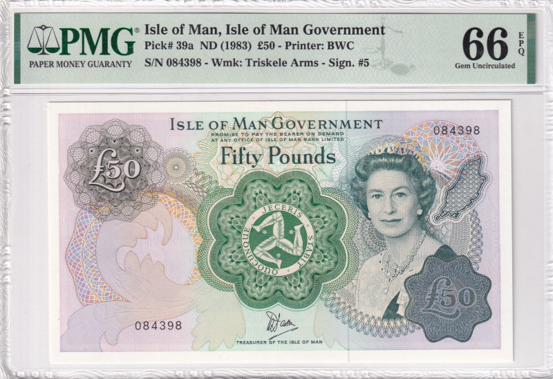 Isle of Man, 50 Pounds, 1983, UNC, p39a

PMG 66 EPQ, Queen Elizabeth II Portra...