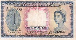 Malaya and British Borneo, 1 Dollar, 1953, VF, p1a

Estimate: USD 30-60