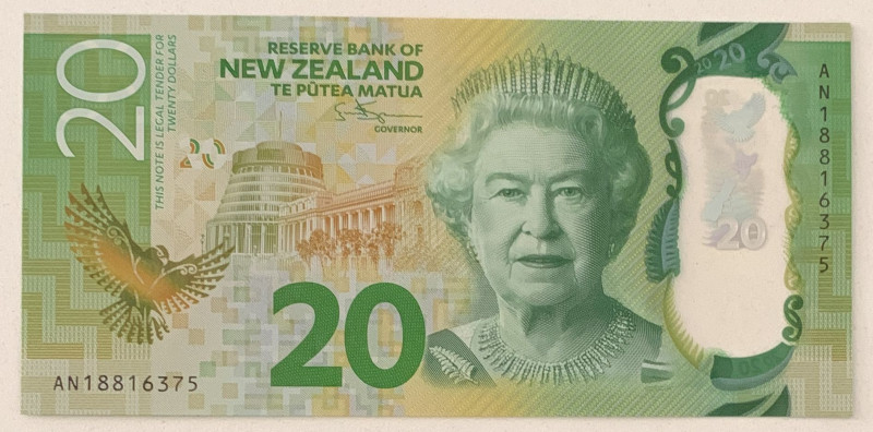 New Zealand, 20 Dollars, 2018, UNC, p193

Queen Elizabeth II Portrait, Polymer...