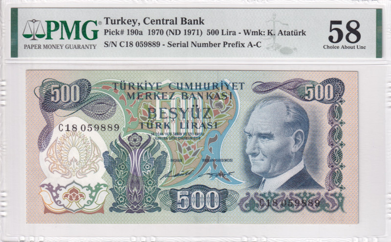 Turkey, 500 Lira, 1971, AUNC, p190a, 6.Emission

PMG 58

Estimate: USD 30-60