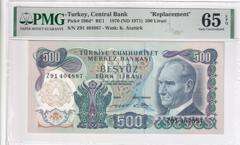 Turkey, 500 Lira, 1974, UNC, p190dr, REPLACEMENT

6.Emission, PMG 65 EPQ

Es...