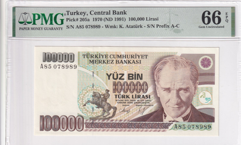 Turkey, 100.000 Lira, 1991, UNC, p205a, 7.Emission

PMG 66 EPQ

Estimate: US...