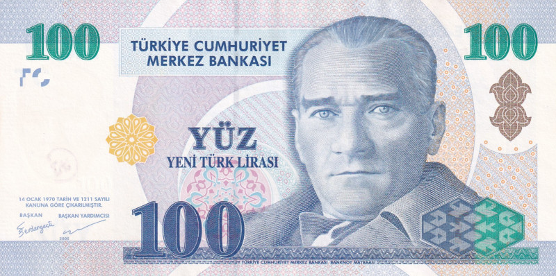 Turkey, 100 New Lira, 2005, AUNC, p221, 8. Emisyon

Estimate: USD 20-40