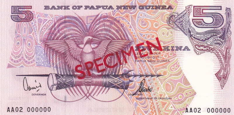 Papua New Guinea, 5 Kina, 2002, UNC, p13es, SPECIMEN

Estimate: USD 25-50