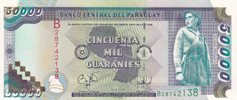 Paraguay, 50.000 Guaranies, 1998, UNC, p218a

Estimate: USD 30-60