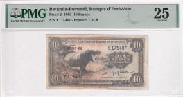 Rwanda-Burundi, 10 Francs, 1960, VF, p2

PMG 25

Estimate: USD 200-400