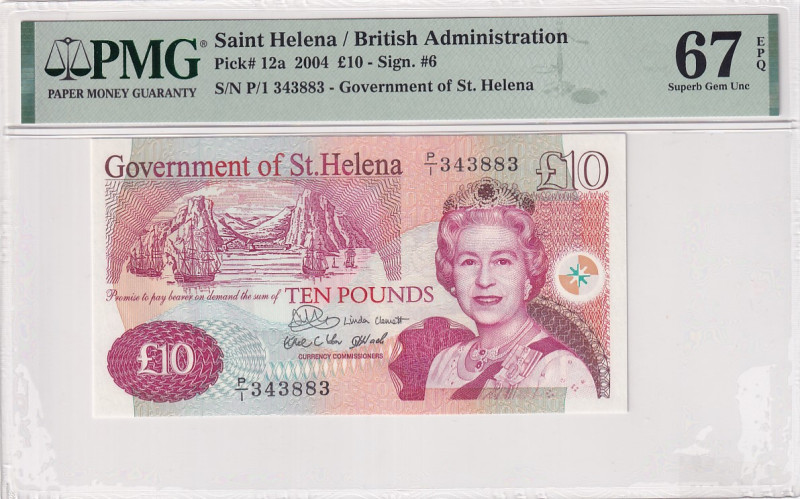 Saint Helena, 10 Pounds, 2004, UNC, p12a

PMG 67 EPQ, High condition 

Estim...