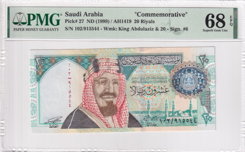 Saudi Arabia, 20 Riyals, 1999, UNC, p27a

PMG 68 EPQ, High Condition , Commemo...